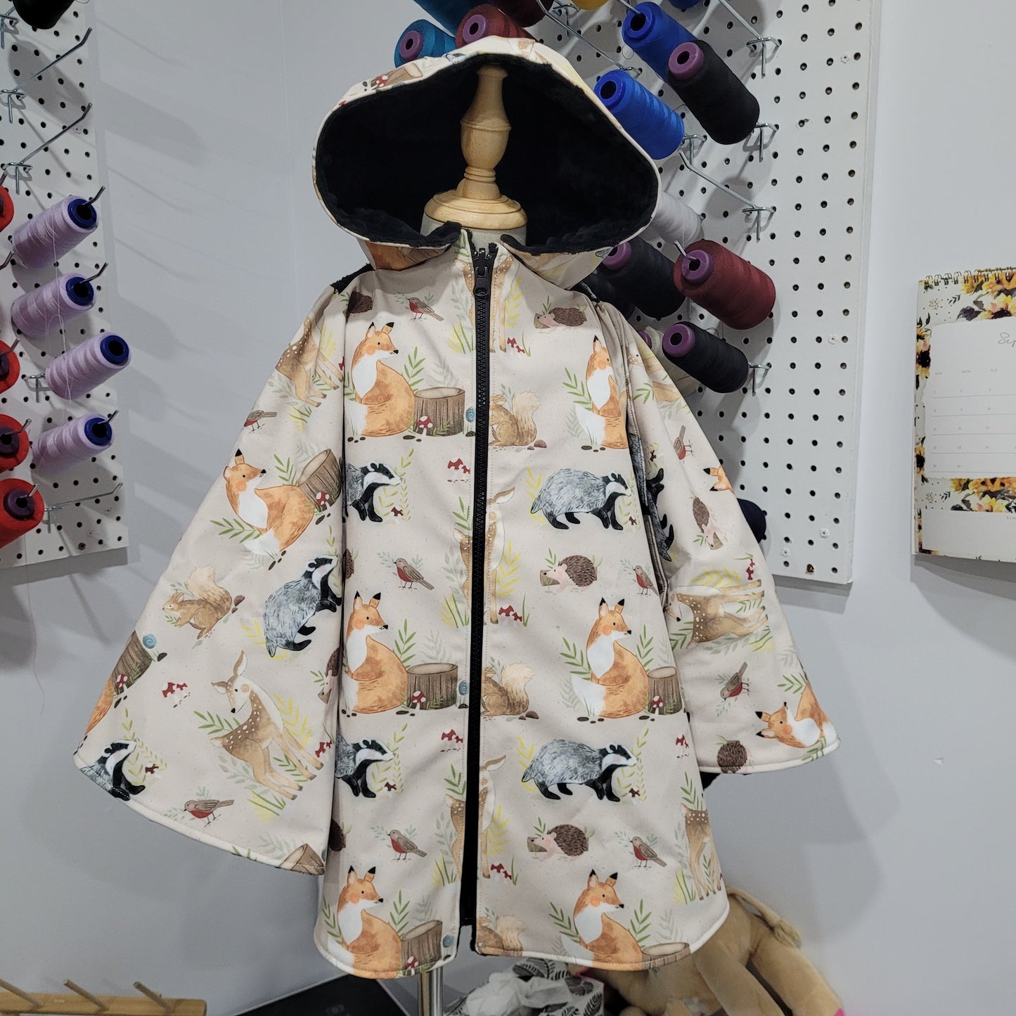 Poncho | Prêt-à-partir | Animaux de la forêt | Zipper SIMPLE sens