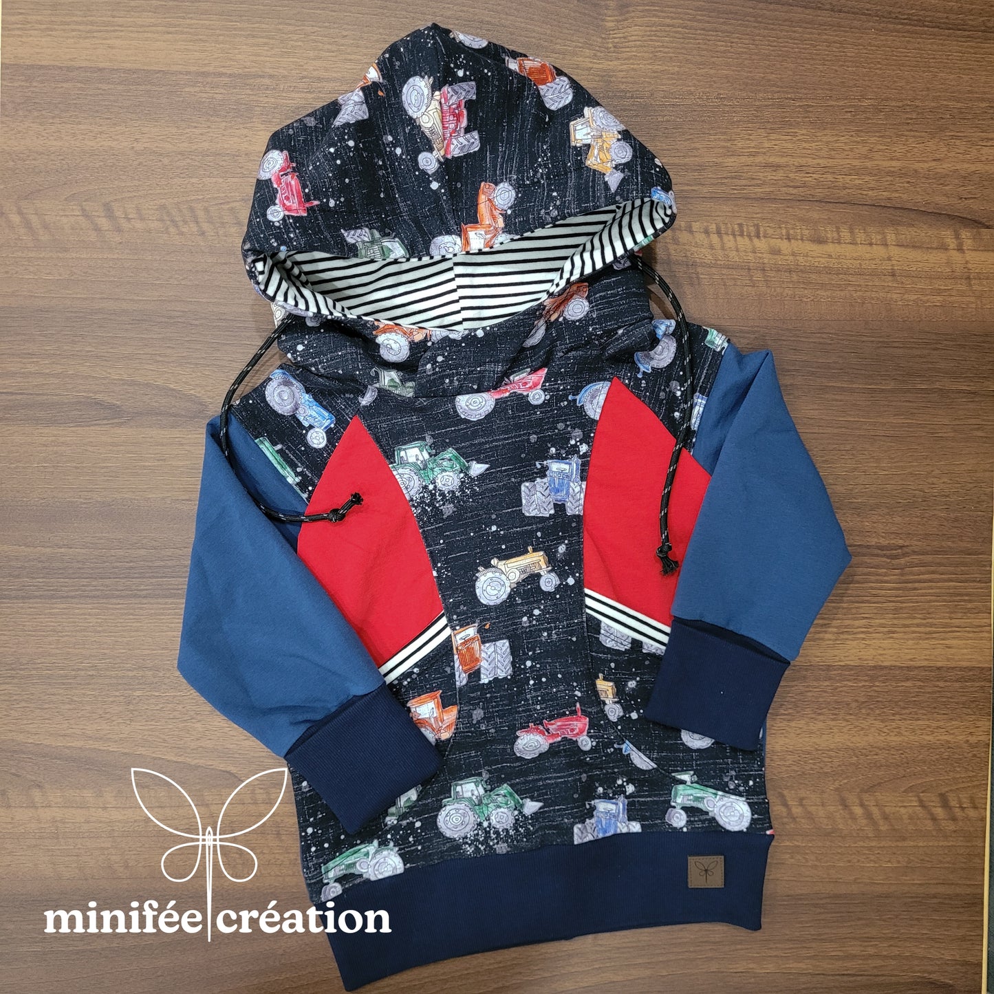 Hoodie évolutif tracteurs | prêt-à-partir | 1-3 ans, 3-6 ans
