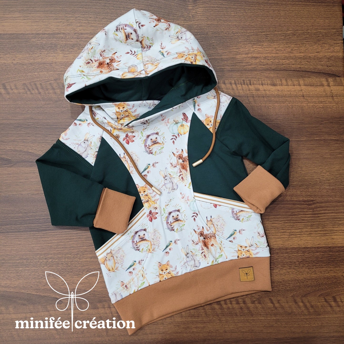 Hoodie évolutif animaux de la forêt | prêt-à-partir | 1-3 ans