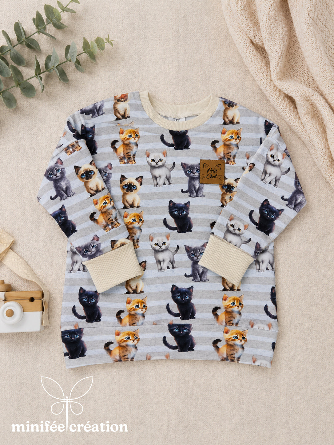 Chandail évolutif | petits chatons | 3-12 mois, 1-3 ans