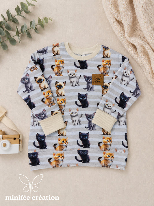 Chandail évolutif | petits chatons | 3-12 mois, 1-3 ans
