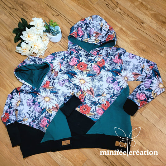 PERSONNALISÉ | Hoodie évolutif colorblock en triangles