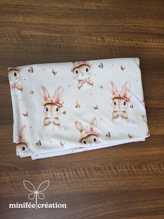 Doudou minky enfant | petits lapins tout doux