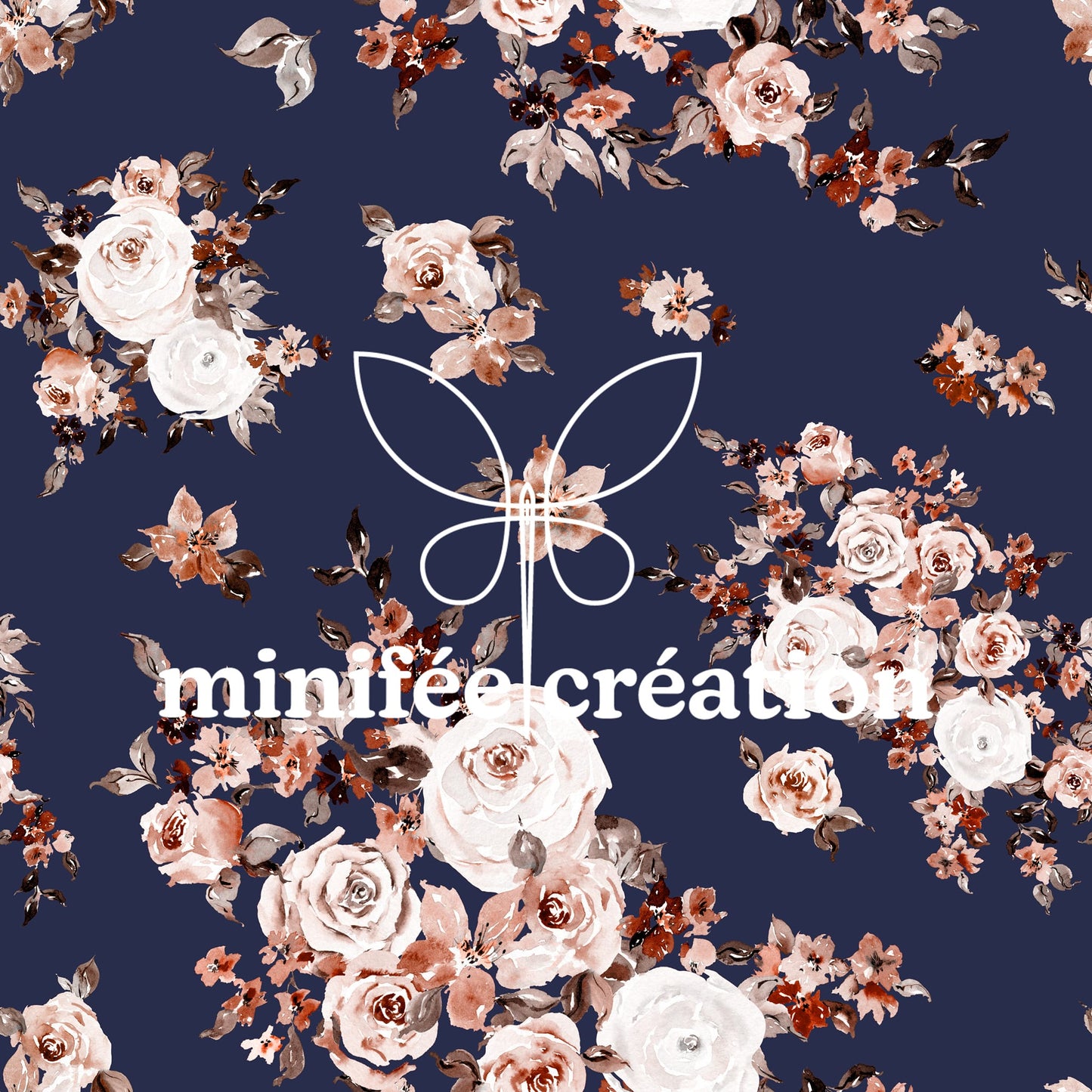 Petites fleurs sur fond marine