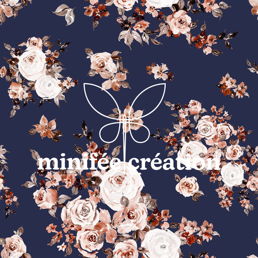 Petites fleurs sur fond marine
