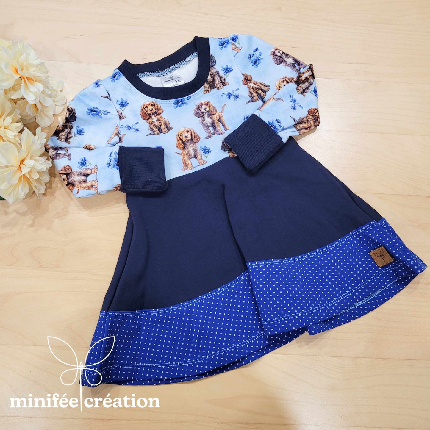 Robe évolutive | 1-3 ans | Épagneuls fleuris