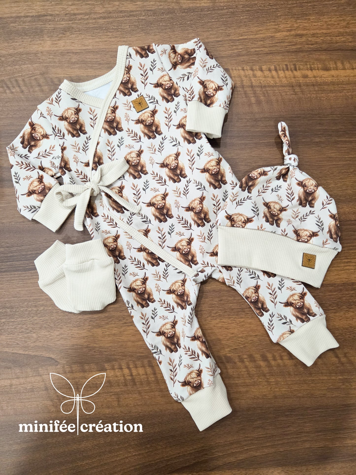 Romper long | Vaches Higlands | 3 mois