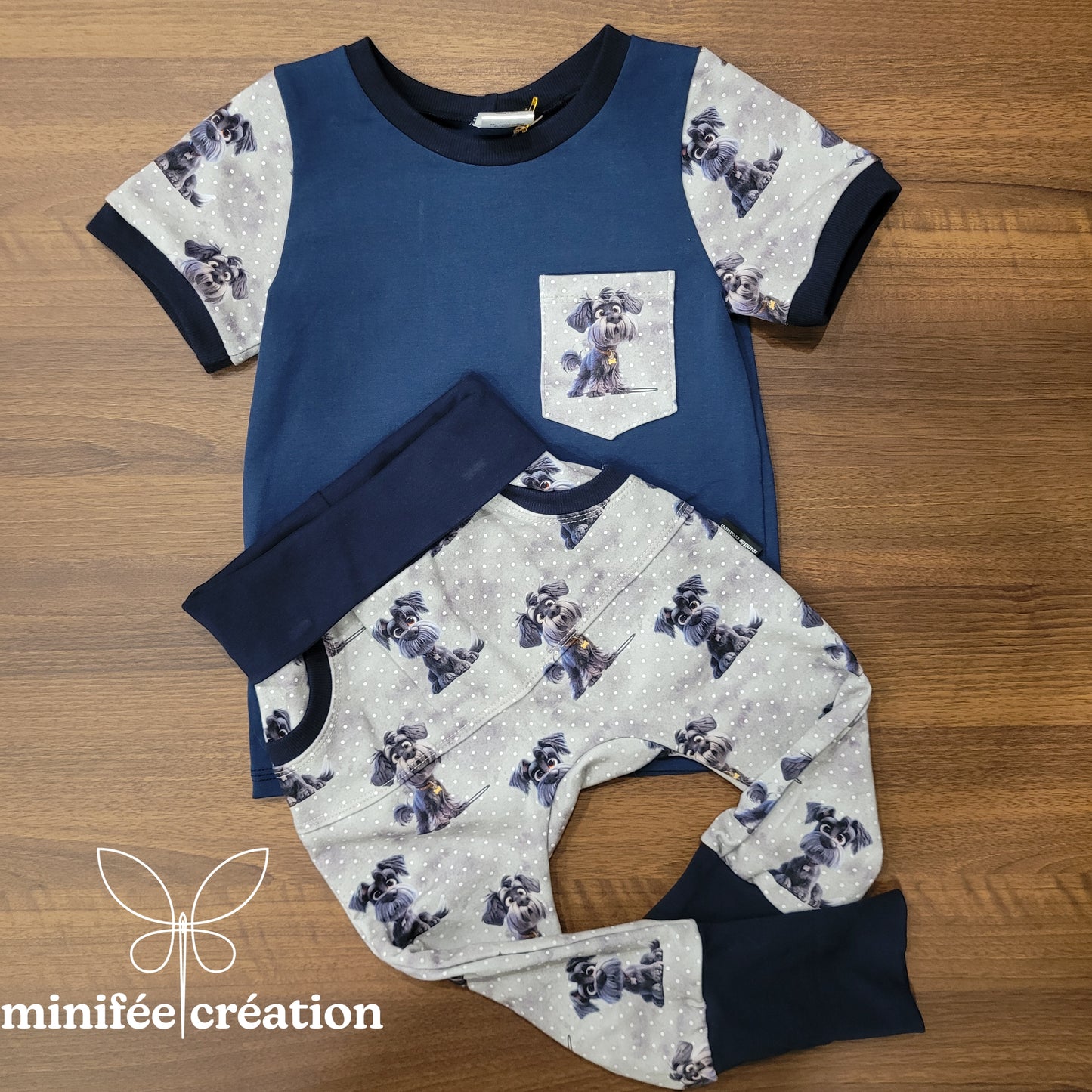 Ensemble evo schnauzer | prêt-à-partir | 3-12 mois et 1-3 ans