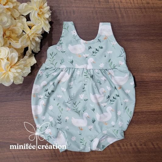 Mini romper oies | prêt-à-partir | 3 mois, 6 mois, 9 mois