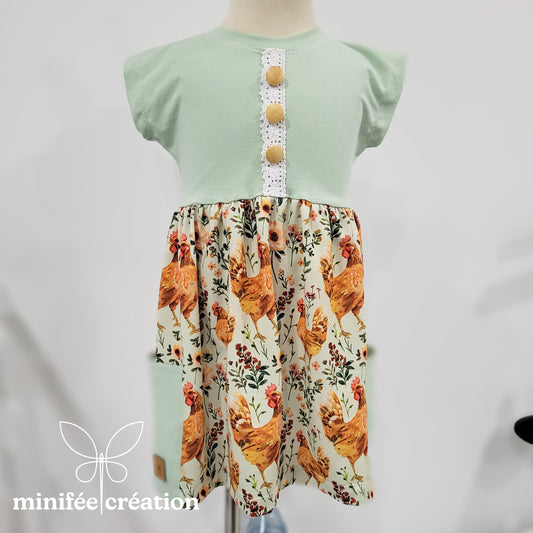 Robe évolutive poules | prêt-à-partir | 3-12 mois, 1-3 ans