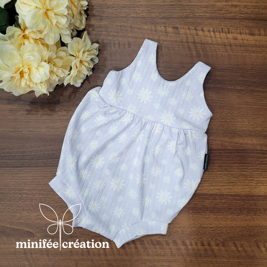 Mini romper marguerites | prêt-à-partir | 3 mois
