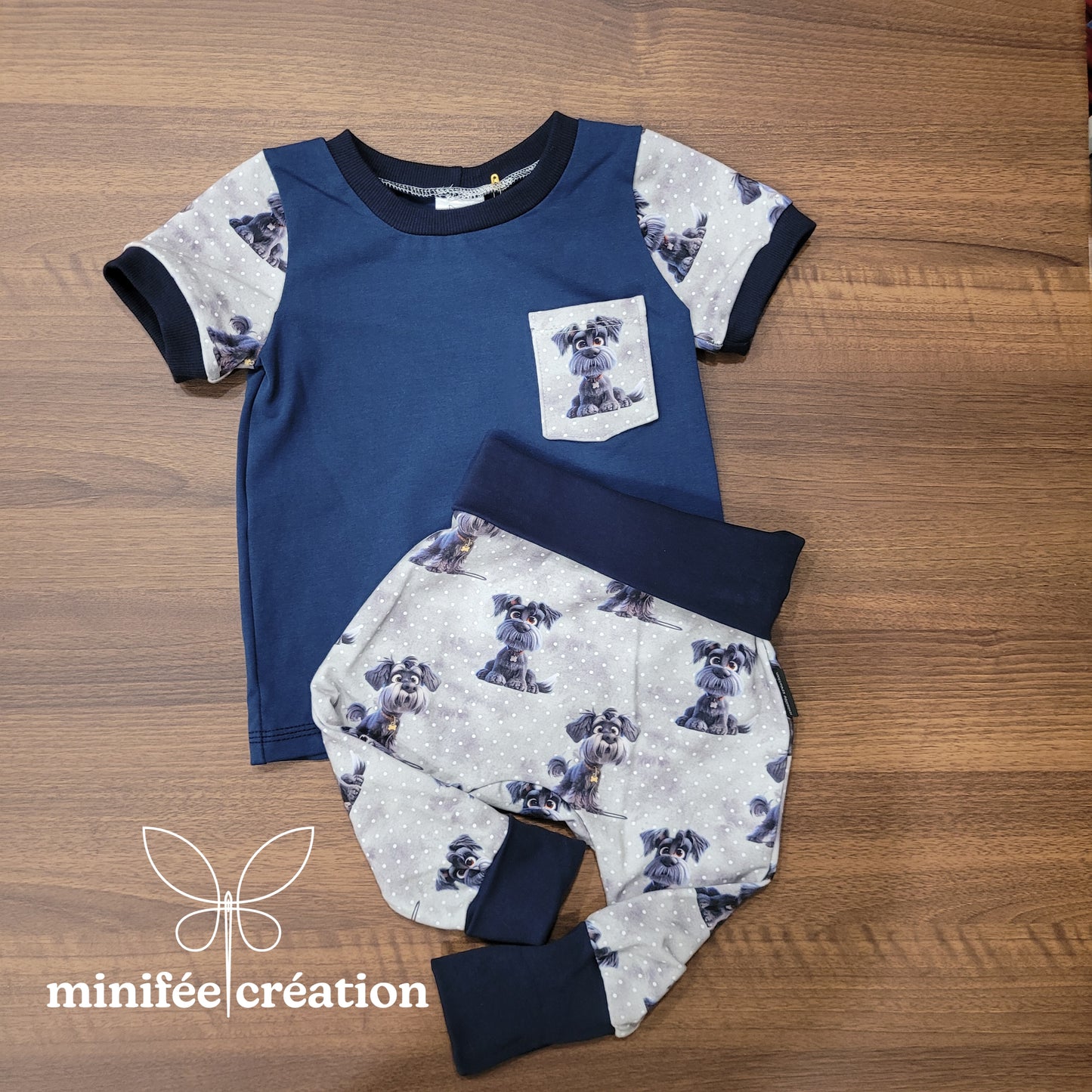 Ensemble evo schnauzer | prêt-à-partir | 3-12 mois et 1-3 ans