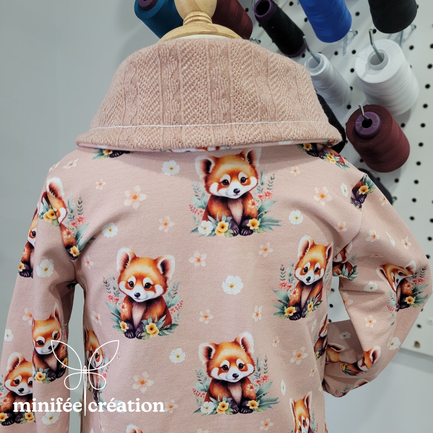 Tunique évolutive à col | pandas roux | 1-3 ans, 3-6 ans