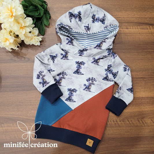 Hoodie évolutif schnauzer | prêt-à-partir | 1-3 ans