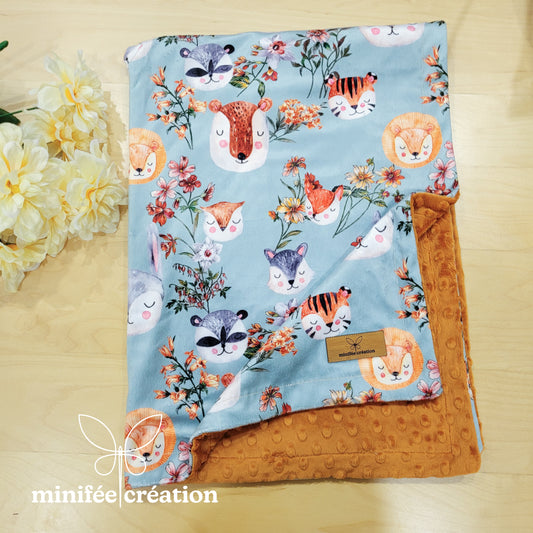 Doudou minky enfant | Animaux de la forêt